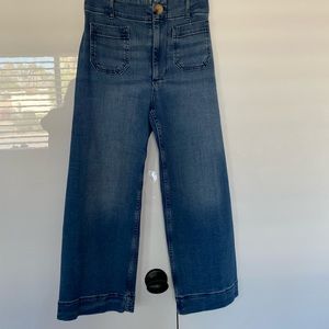 Maeve Collette Cropped Denim Wide-Leg Jean